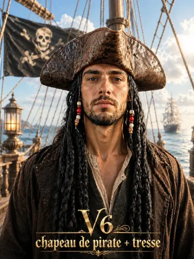 [V6] Chapeau pirate + tresse