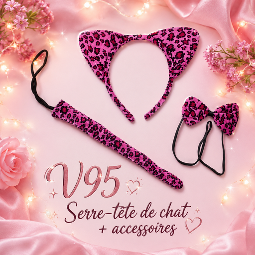 [V95] Serre-tête chat + accessoires