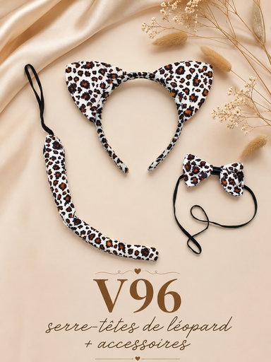 [V96] Serre-tête léopard +accessoires