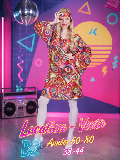 [B2] Robe motif année 60 80