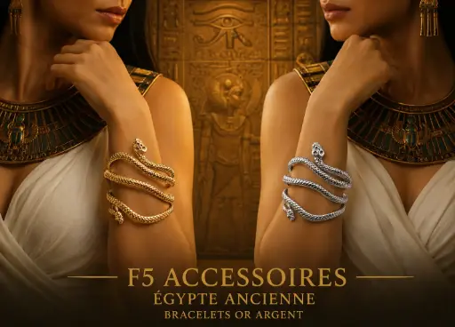 [F5] Bracelet or argent accessoires Égypte ancien