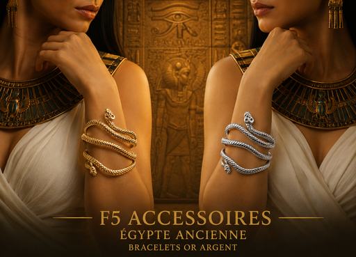 [F5] Bracelet or argent accessoires Égypte ancien