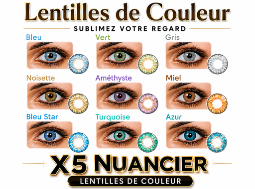 [X5] Nuancier de lentilles de couleur