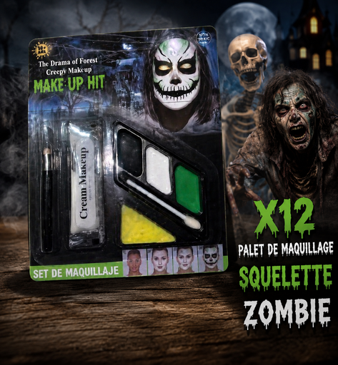 [X12] Palette dé maquillage squelette zombie