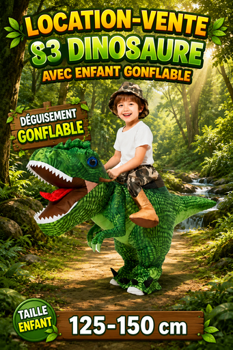 [S3] Dinosaure+enfant déguisement gonflable