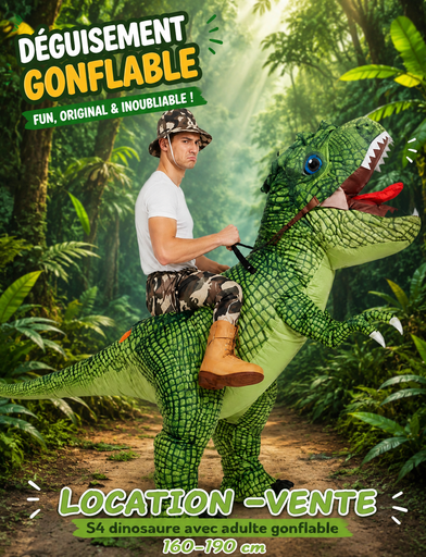 [S4] Dinosaure+adulte déguisement gonflable