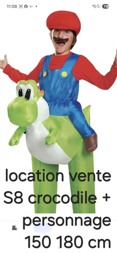 [S8] Crocodile+ personnage déguisement gonflable