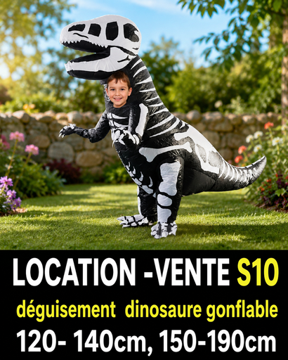 [S10] Dinosaure orange adulte enfant déguisement gonflable