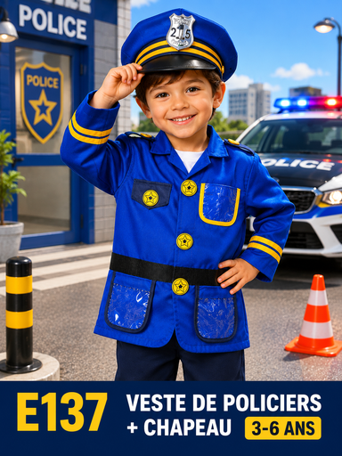 Policier veste + chapeau