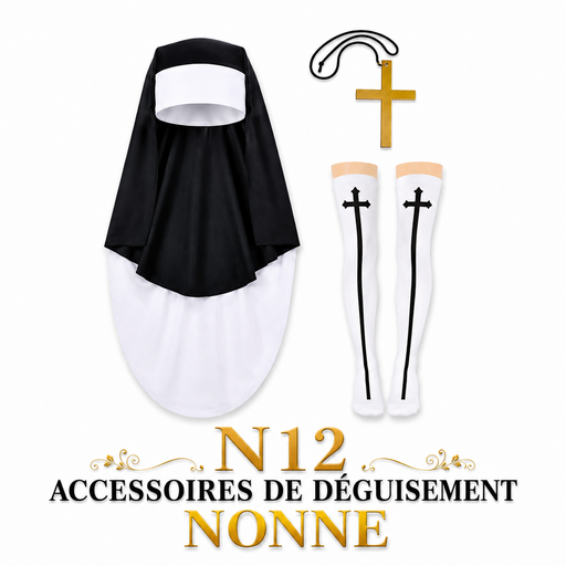 [N12] Accessoires déguisement nonne blanc