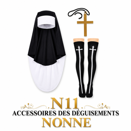 [N11] Accessoires déguisement nonne  noir