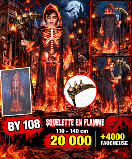 Squelette en flamme